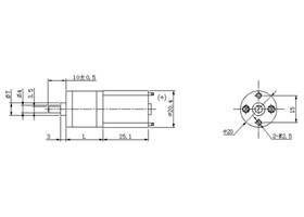 20D mm metal gearmotor dimensions (units in mm)
